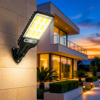 Solar LED Street Lamp Light | Super Bright COB LED | Motion Sensor | Remote Control | Auto-Chargeable Street Lamp for Front Porch, Patio, Garden & Outdoor (Pack of 1)