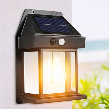 Solar Wall Lights Outdoor Motion Sensor – Auto-Chargeable Lamp for Front Porch, Patio, Garden (Pack of 1, Warm Yellow)
