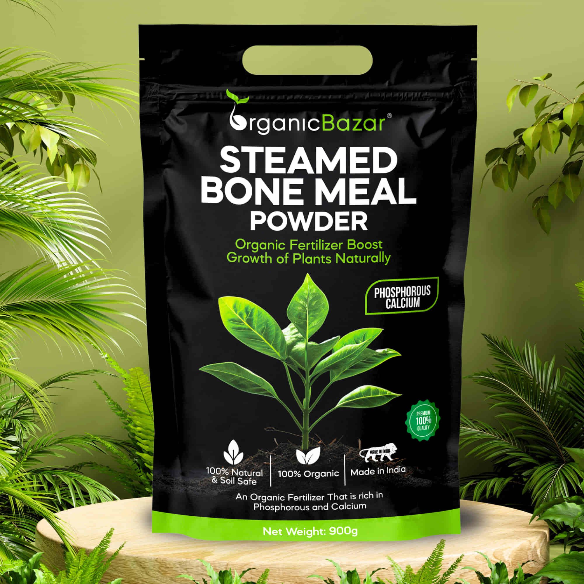 Organic Steamed Bone Meal Fertilizer for Plants, Slow Release Powder