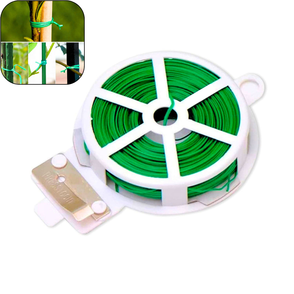 Twist Tie Wire - Pack of 1 | 50m Long | Build in Cutter | High Quality Material | Ideal for Plants Support | Easy To Use | Versatile Usage | OrganicBazar
