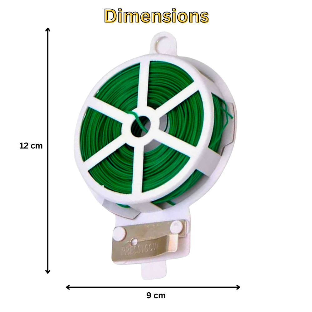 Twist Tie Wire - Pack of 1 | 50m Long | Build in Cutter | High Quality Material | Ideal for Plants Support | Easy To Use | Versatile Usage | OrganicBazar