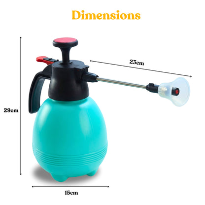 Spray Pump 360° Nozzle with Extended Wand for Gardening, Cleaning & Multipurpose Use (2L, Teal Color) | Adjustable Mist & Stream | Pressure Pump Sprayer