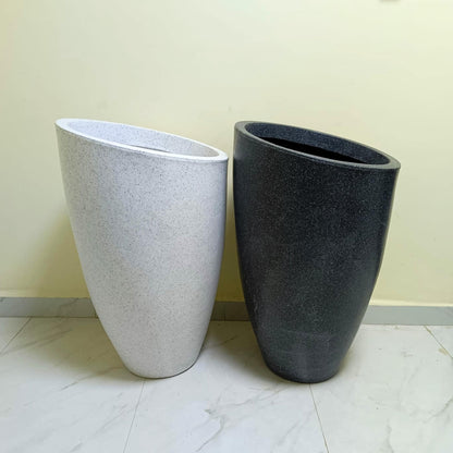 Calista Roto Moulded Tall Luxury Planter with 10+ Years Durability | Huge Terrazzo Finish Roto Container | Durable, Lightweight & Weatherproof Large Pot for Garden, Balcony & Living Room