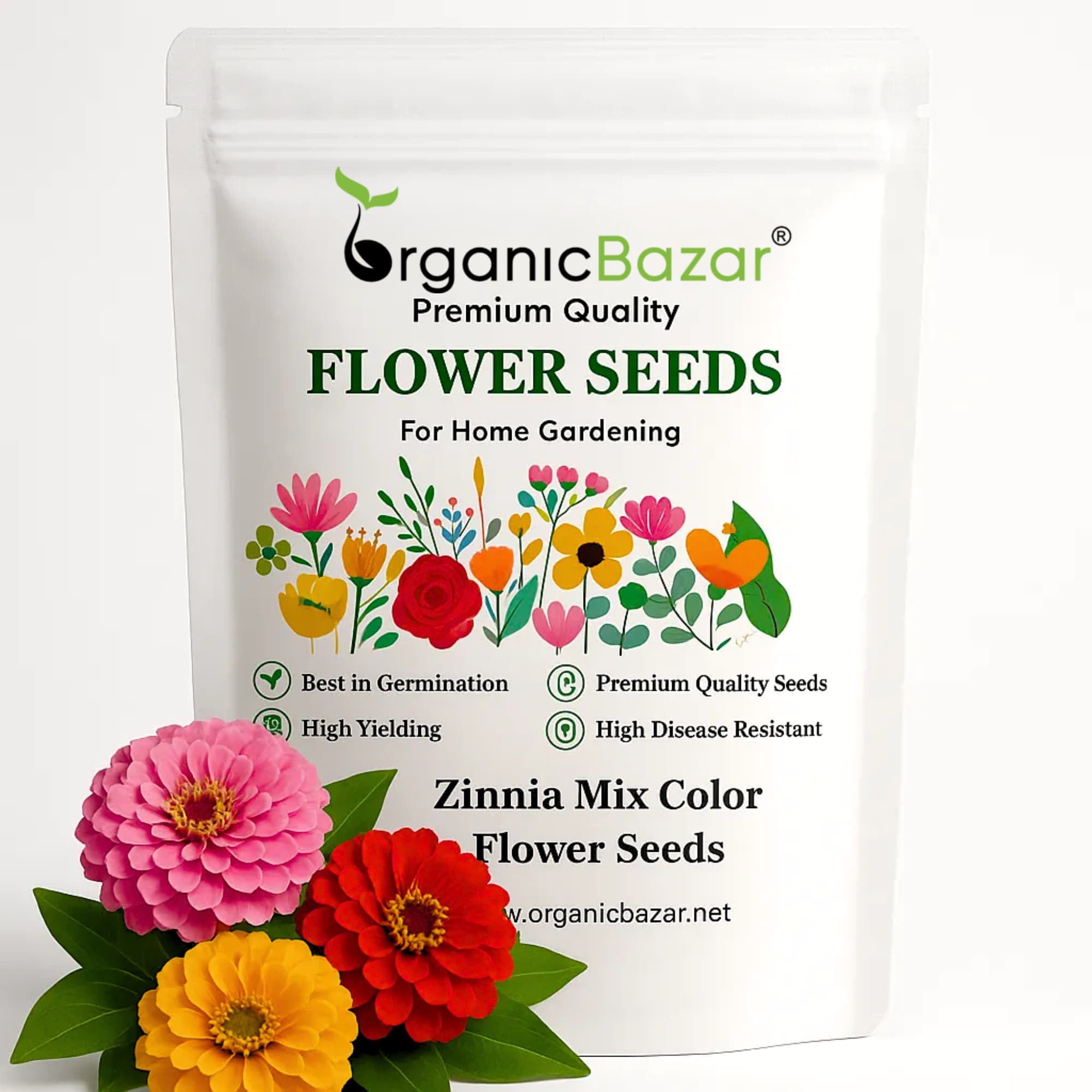 Zinnia Mix Color Flower Seeds (100 Seeds) High Germination/ Easy To grow/ Perfect for pots, balconies, or Terrace gardens