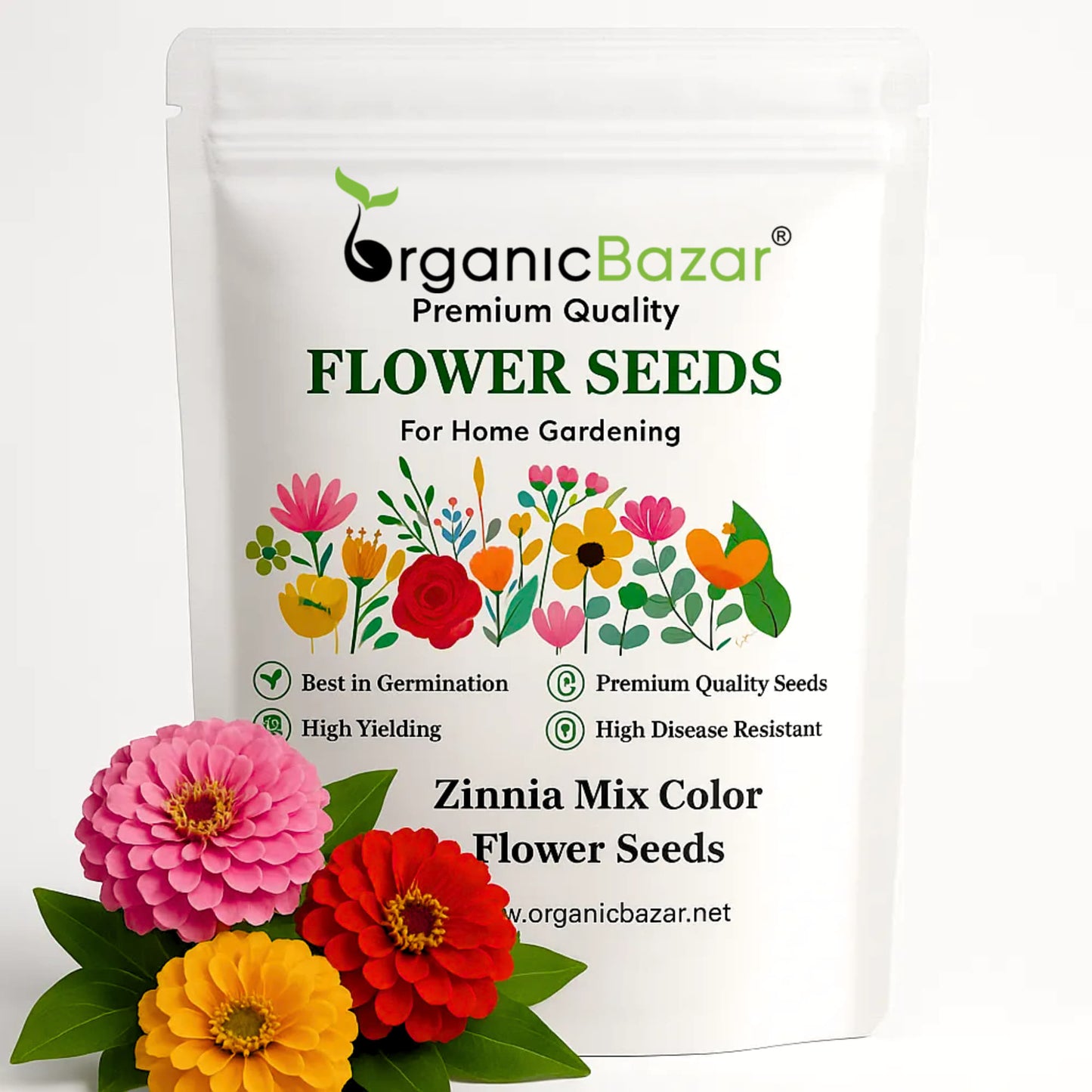 Zinnia Mix Color Flower Seeds (100 Seeds) High Germination/ Easy To grow/ Perfect for pots, balconies, or Terrace gardens