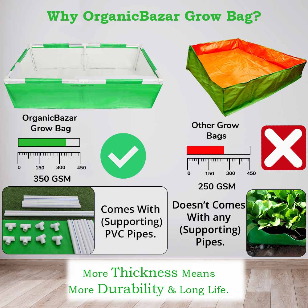 HDPE rectangular grow bag 48x24x12 inch