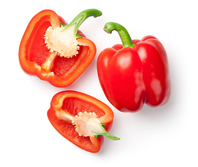 Red,Peppers,Isolated,On,White,Background.,Top,View