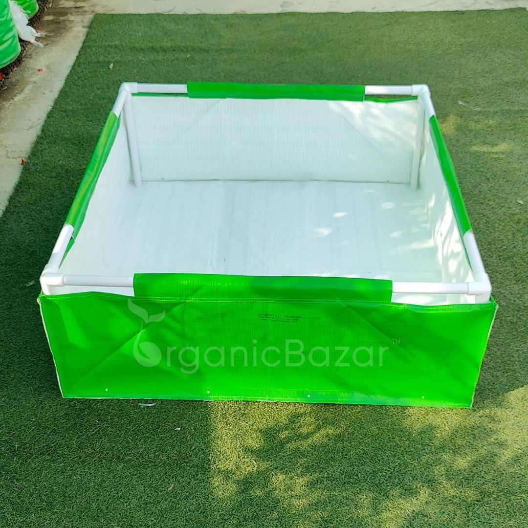 OrganicBazar 350 GSM Rectangle Grow Bag with Supporting PVC Pipes Terrace  Gardening Vegetable Planting Grow Bags,